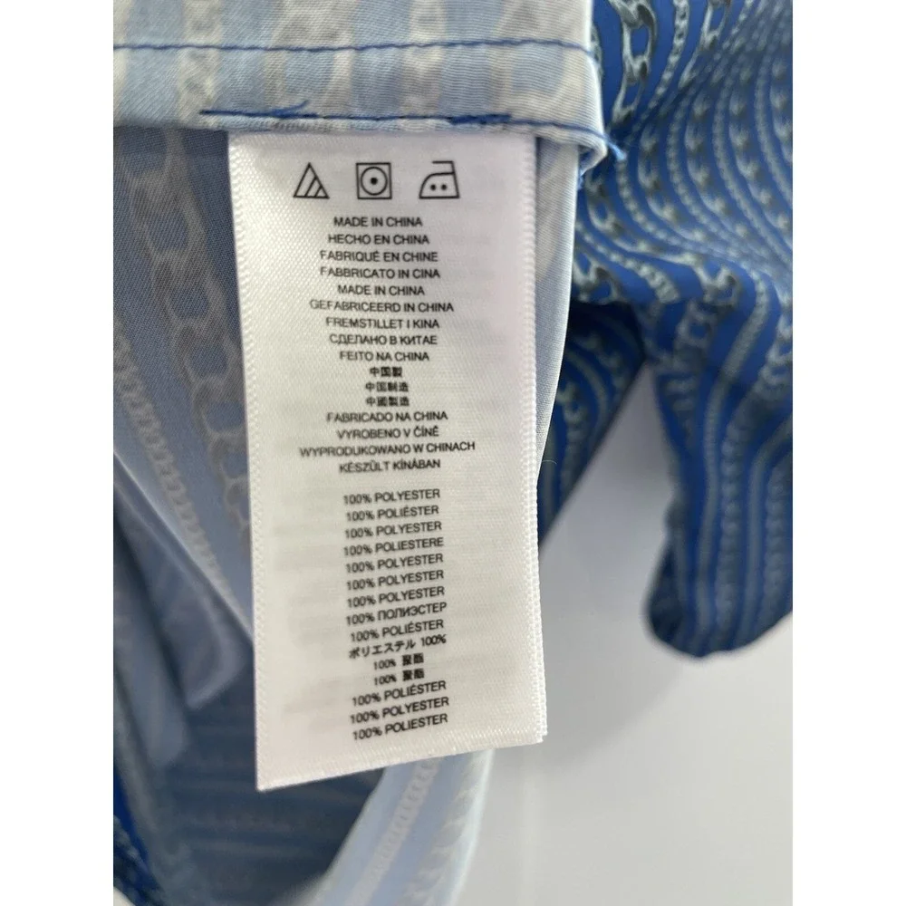 Michael Kors Blouse Blue Chains SZ M AK95 - Picture 4 of 4